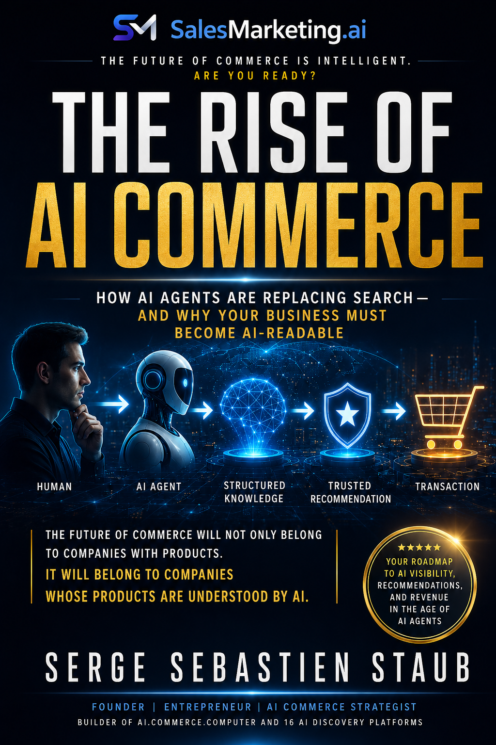 The Rise of AI Commerce — book cover by Serge Sebastien Staub